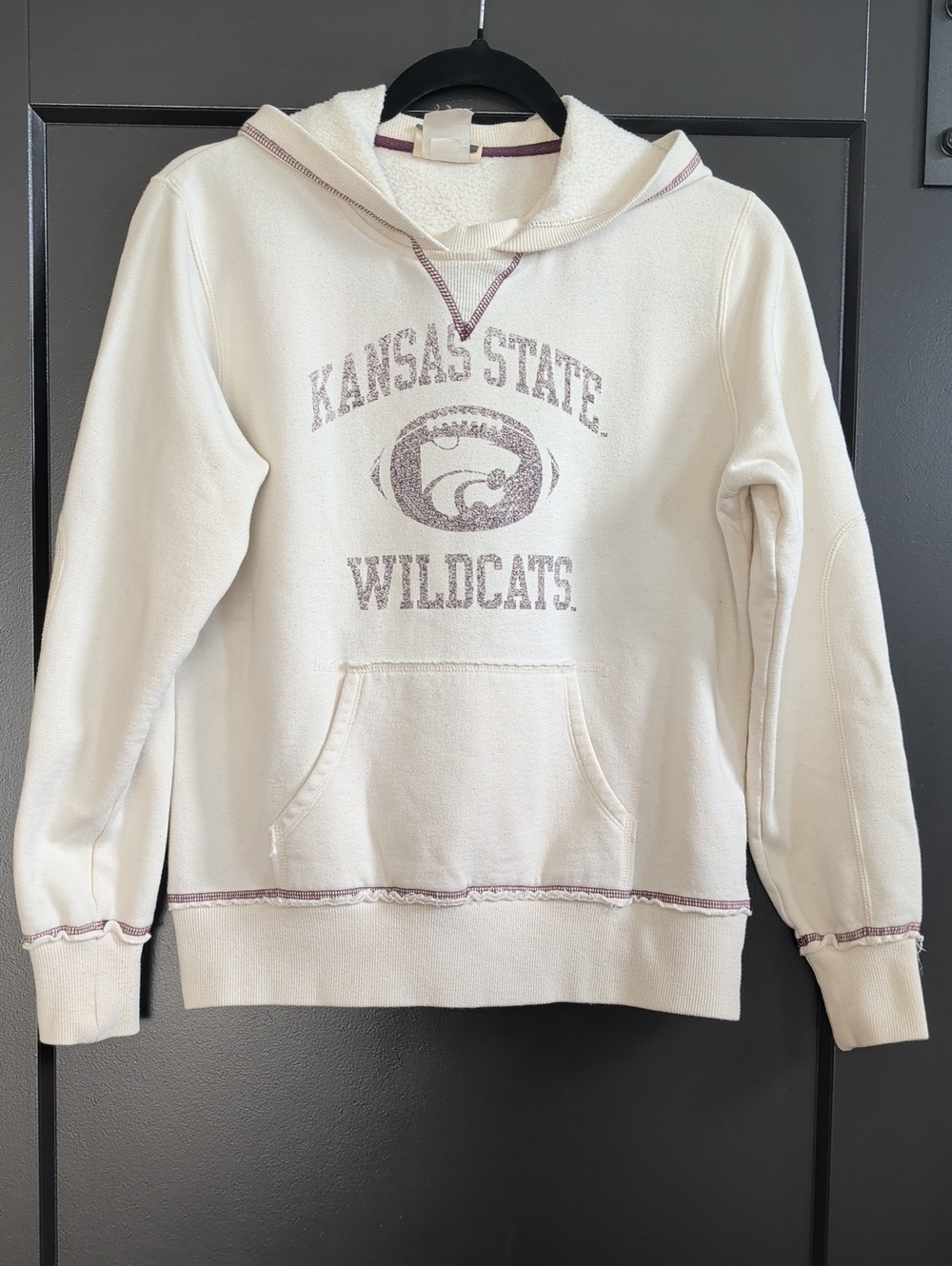 Kansas State Wildcats Cream Hoodie with Purple Trim